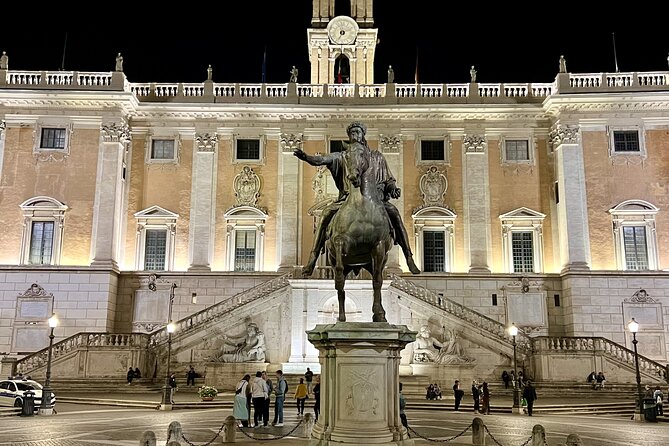 Colosseum and Roman Forum Sightseeing Area Night Walking Tour - Piazza del Campidoglio and the Marcus Aurelius Story You’ll Actually Remember