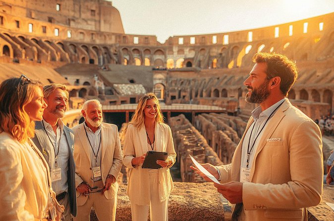 Colosseum at Golden Hour Guided Tour with Arena Floor - Meeting point reality: location is convenient, but restrooms may not be