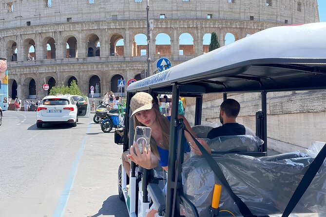 Fun Golf Cart Tour with Music and Gelato in Rome - Colosseum photo time: impressive, but tickets aren’t included