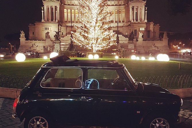NIGHT TOUR THINK BIG, GO MINI! Rome in Mini Cooper Classic Cabrio - Gianicolo Hill and Fontana dell’Acqua Paola: The Viewpoint Hour