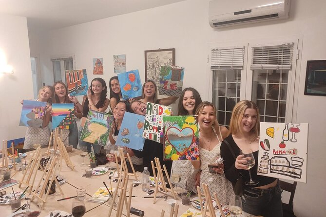 Paint and Free Flowing Wine Art Class in Rome with Pizza - What You Actually Do: Painting Basics with Real Guidance