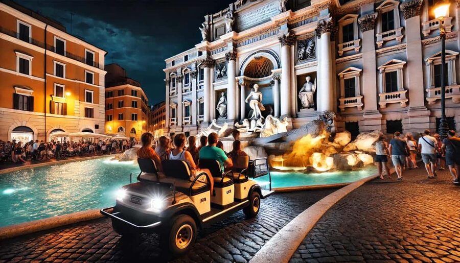 Roma: Golf Cart Night Pick up Tour - The Colosseum photo stop: quick, dramatic, and outside