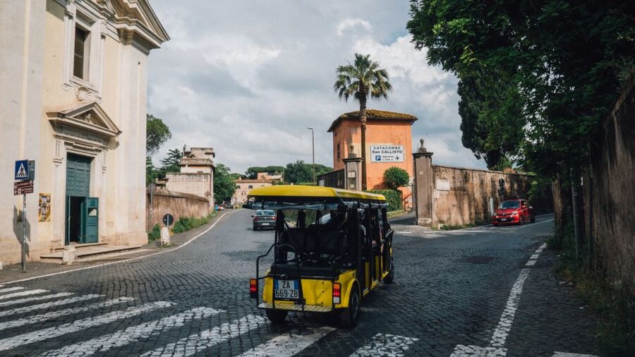 Rome: Appian Way Golf Cart Tour with Roman Catacombs Entry - Riding the Appian Way: from road stones to road power