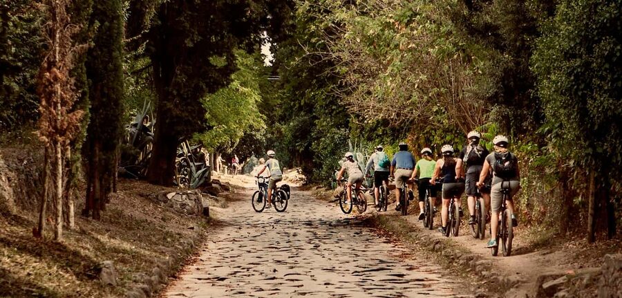 Rome: Appian Way & Roman Aqueducts Guided E-Bike Tour - Aurelian Walls and the Catacombs stop: history on the move