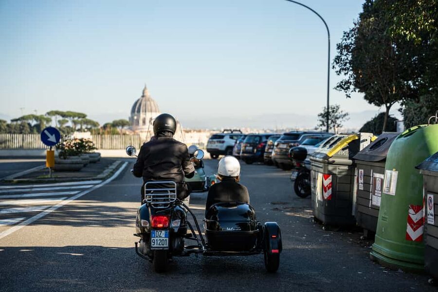 Rome: Evening Vespa Sidecar City Tour - Caracalla, the Pyramid of Cestius, and the Aventine: where the tour feels less touristy