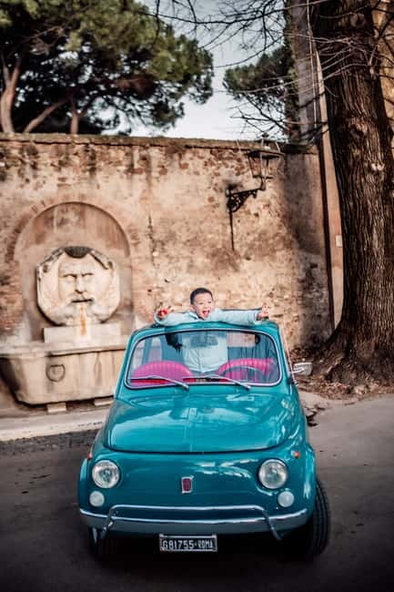 Rome: Fiat 500 Vintage Photo Tour - Orange Gardens stop: views, and the Michelangelo optical illusion