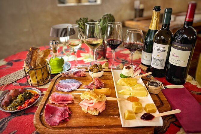 Rome Food Tasting with Wine Pairing Italian Authentic Flavors - The wine pairing: four glasses, two whites and two reds