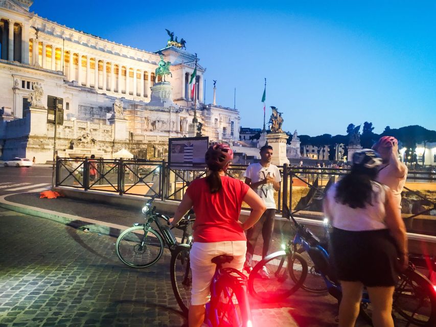 Rome :guided night e-bike tour with typical ice-cream - The route in plain English: Pyramid of Cestius to Trastevere, then classics