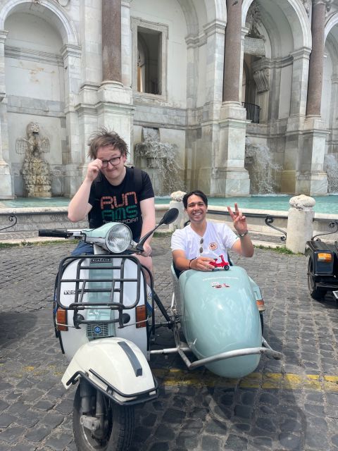 Rome: Highlights Vespa Sidecar Tour with Coffee and Gelato - Baths of Caracalla and the Pyramid of Cestius: two stops that feel local