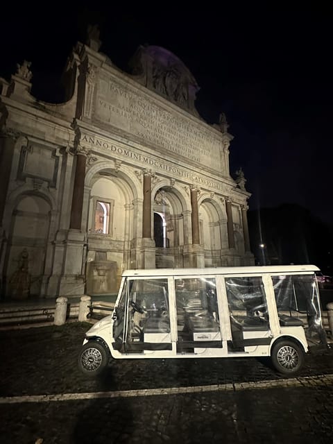 Rome Night Golf Cart Tour with Access to an Exclusive Dinner - Imperial Fora and the Colosseum: short stops, big impact