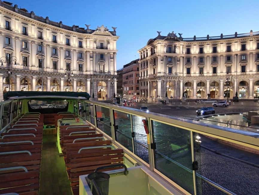 Rome: Nighttime Tour by Open-Top Bus - Vintage Double-Decker Comfort and the Open-Top Reality Check