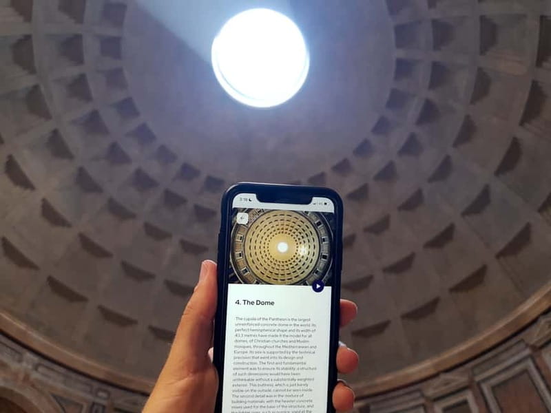 Rome: Pantheon Priority Entry Ticket & Interactive App - The app audio tour: 35 minutes, 12 points, and a map for inside the basilica