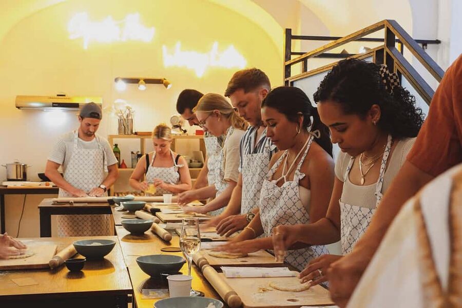 Rome: Pasta Class with 3 Spritz or Tiramisu by the Colosseum - Making Fettuccine: Rolling, Shaping, Cutting, and Getting Sauce Right
