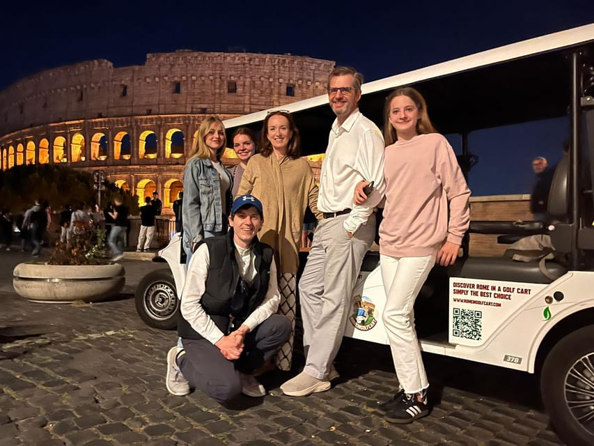 Rome: Private Nighttime Golf Cart Tour with Aperitivo - Key things to love