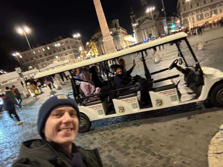 Rome: Private Nighttime Golf Cart Tour with Aperitivo - St. Peter’s area and the long-game view of Rome