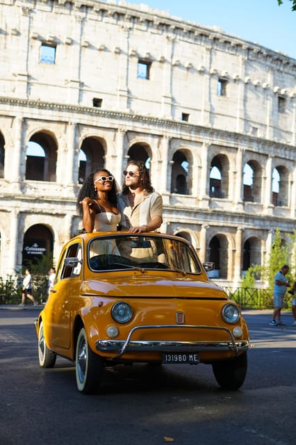 Rome Pro Photoshoot Service with Free Transport by Fiat 500 - The Vintage Fiat 500 Advantage for Rome Photos