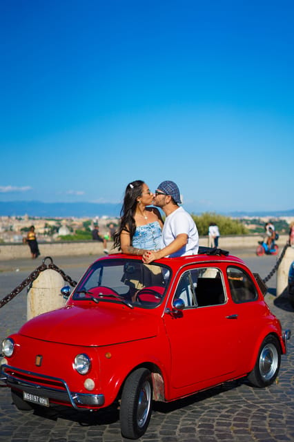 Rome Pro Photoshoot Service with Free Transport by Fiat 500 - The Longer Vintage Car Photo Moment