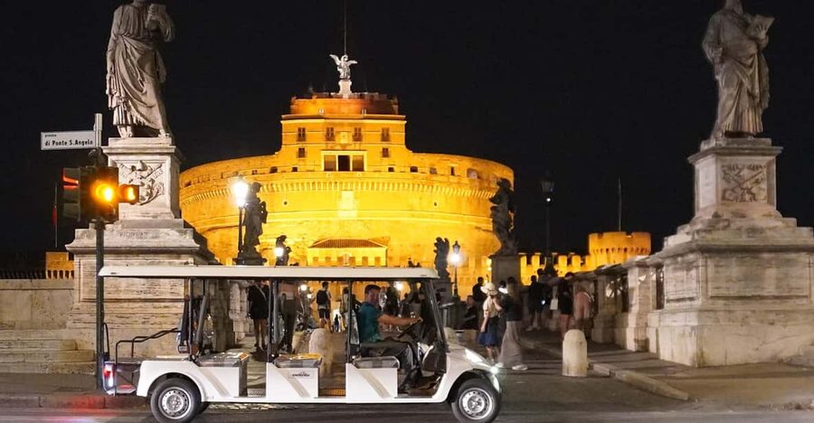 Rome's Golden Hour Golf Cart Tour - Castel Sant’Angelo Area and Largo di Torre Argentina: From Bridges to the Caesar Moment