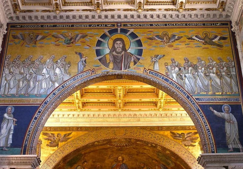 Rome: Saint Paul Outside the Walls Tour - Golden mosaics and the triumphal arch once you step inside