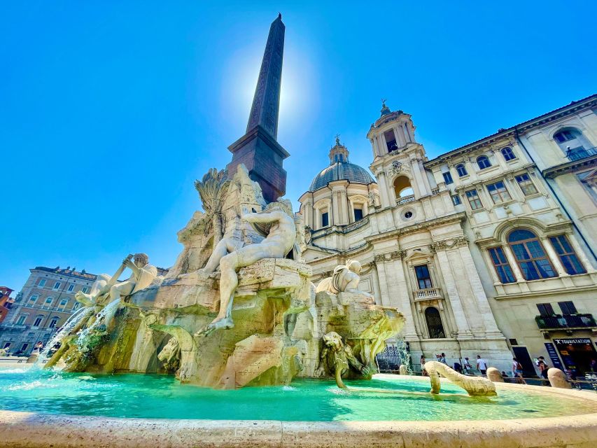 Rome Squares and Fountains Tour & River Boat Hop On Hop Off - Piazza Navona and Four Rivers: where the baroque shows off