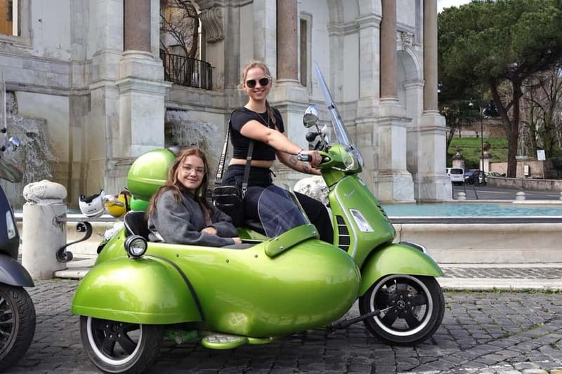 Rome: Vespa Sidecar Tour with Hotel Transfers & Gelato - Pincio Gardens viewpoint time and the first big breath of Rome