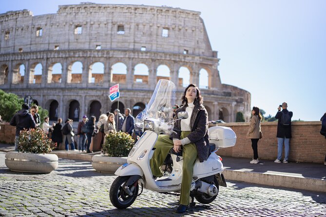 Rome Vespa tour with Pro Photographer - Colosseum vantage point: the stop that sets the tone