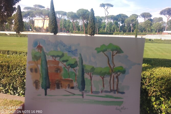 Sketching in Rome Villa Borghese Private lesson with Guido - What’s included: the art-supply load you won’t have to carry