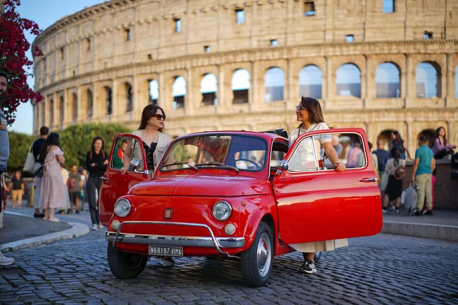 Timeless Rome: A Journey in a Vintage Fiat 500 - The Colosseum stop: dramatic, fast, and built for photos