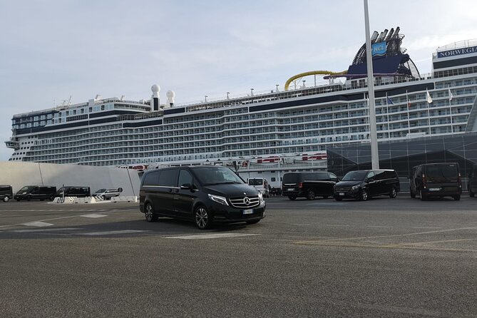 Transfer from Rome to Civitavecchia - The drive itself: Roman sights, then hills, then the sea