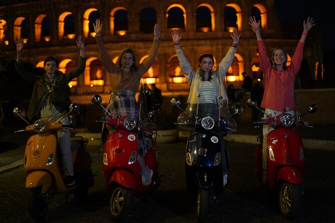 Vespa Scooter Night Tour in Rome with Professional Photographer - Meeting the ride: the Colosseum photo session first