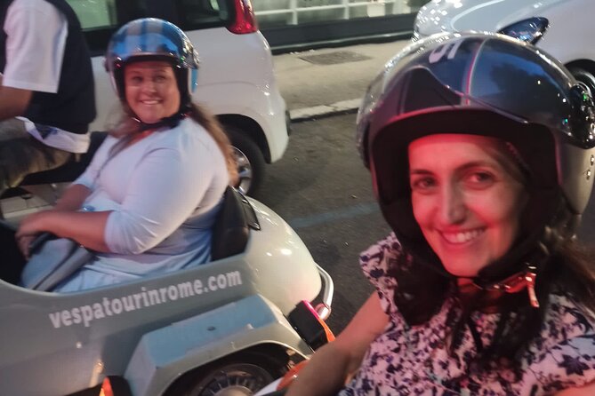 Vespa Sidecar Tour at Day/Night with Pickup - Circus Maximus, the Tiber, and the Trastevere gelato or coffee pause