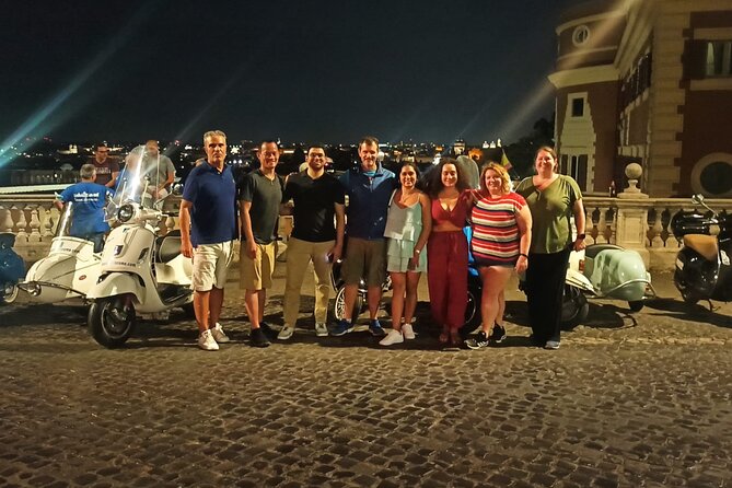 Vespa Sidecar Tour By Night with Pickup - Stop-by-Stop: Piazza Venezia to the Fontanone at Night