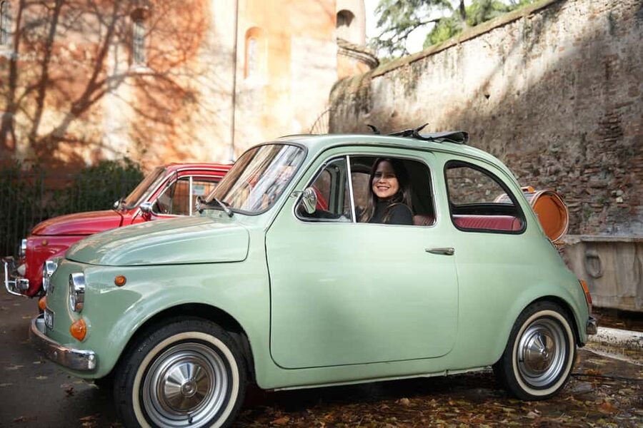 Vintage Fiat500 car Tour by Professional Photographer - Janiculum Hill and Gianicolo Terrace Views